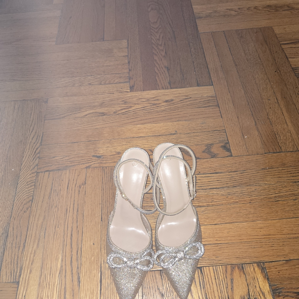 Elegant Silver Glitter Heels